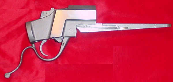 Unpolished Ed Yost Single Shot Rifle Action showing Forend rail